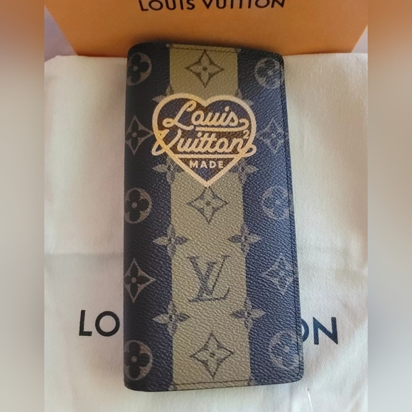 Louis Vuitton Brazza Monogram Stripes Coated Canvas Wallet Virgil Abloh x NIGO - Picture 2 of 16